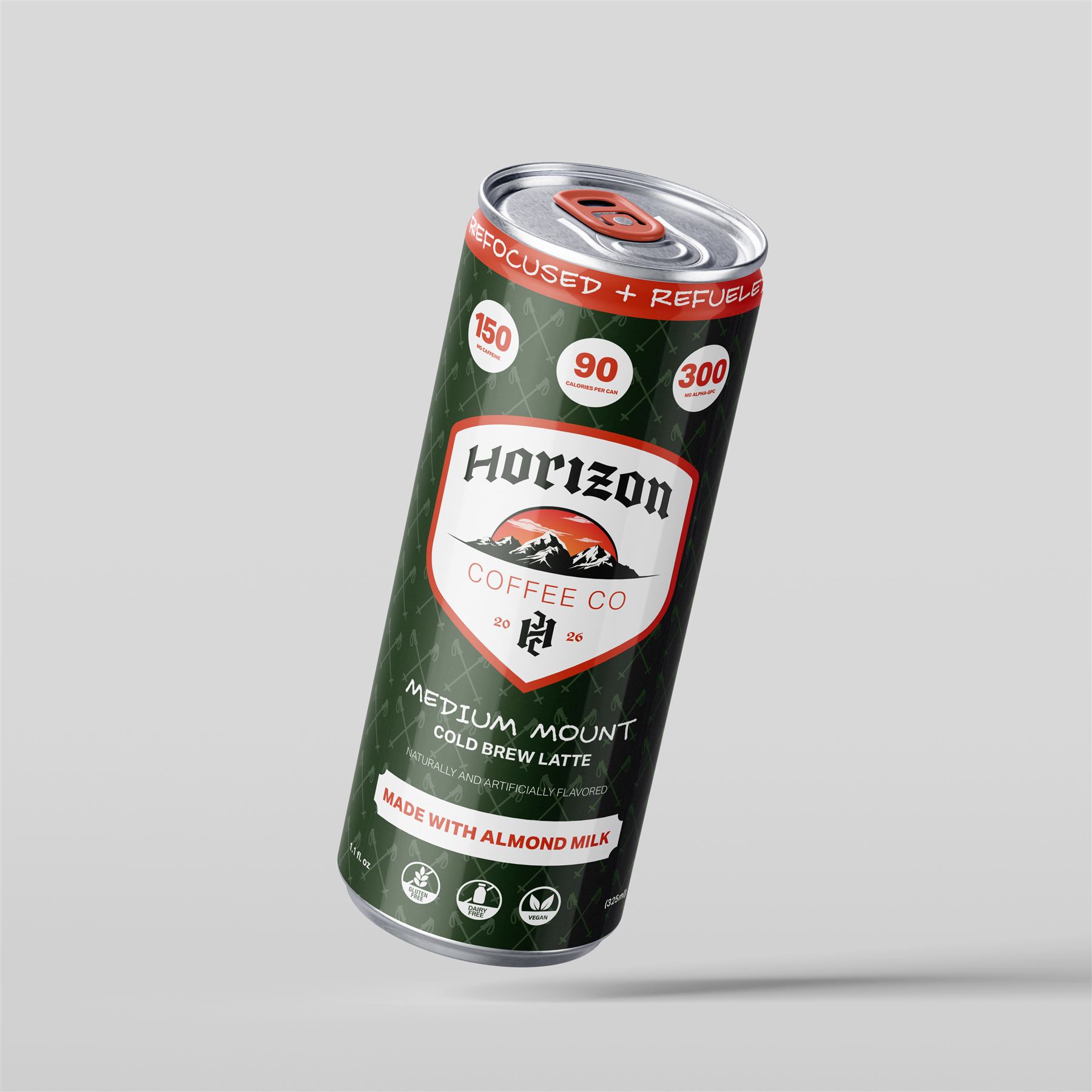 Horizon Coffee Co medium can tilted