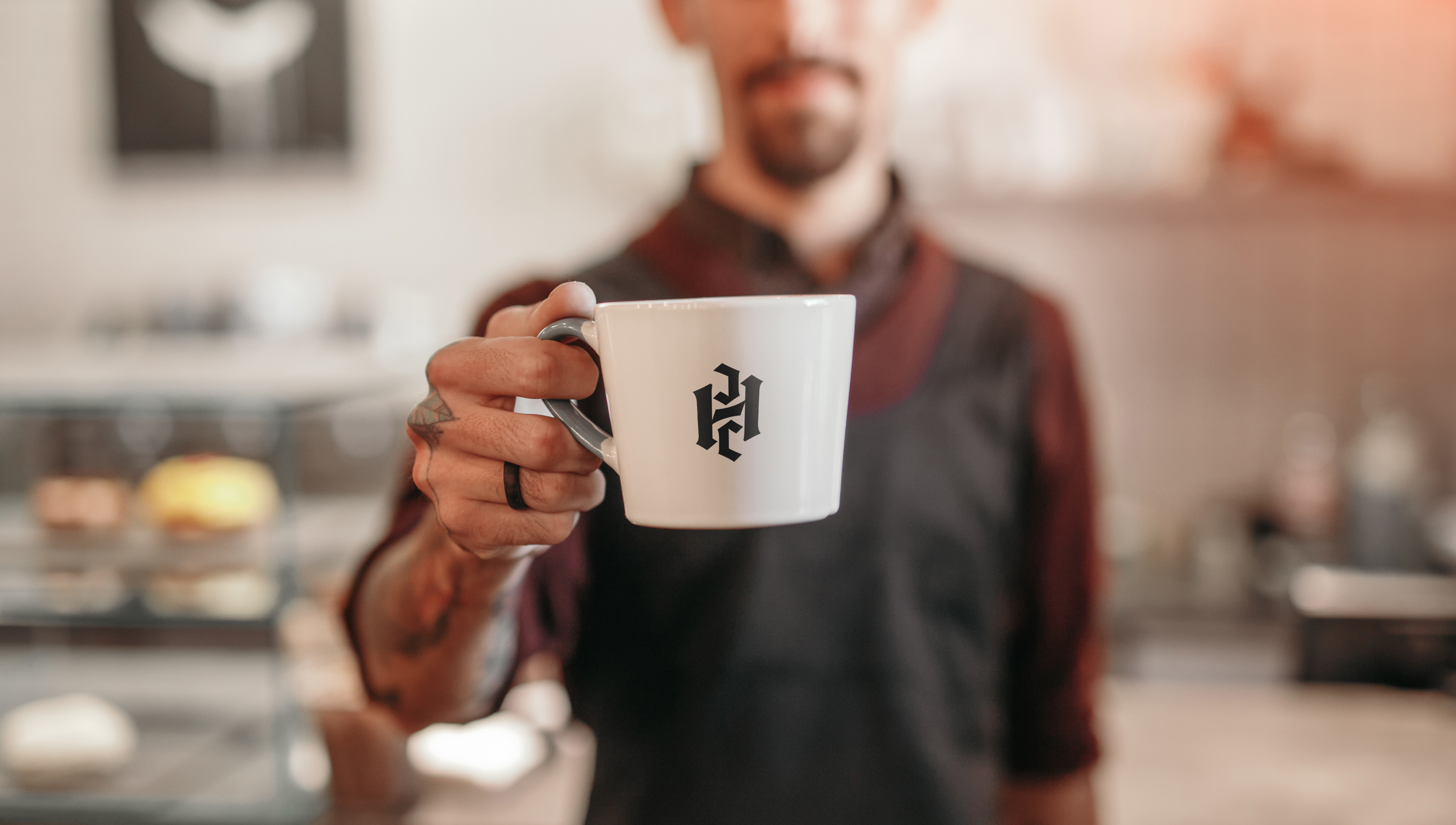 Horizon Coffee Co barista with coffee beans