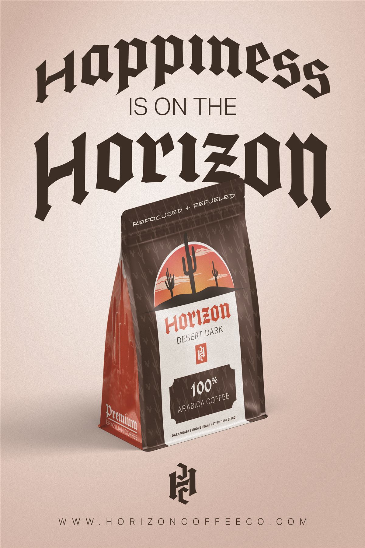 Horizon Coffee Co dark bag poster