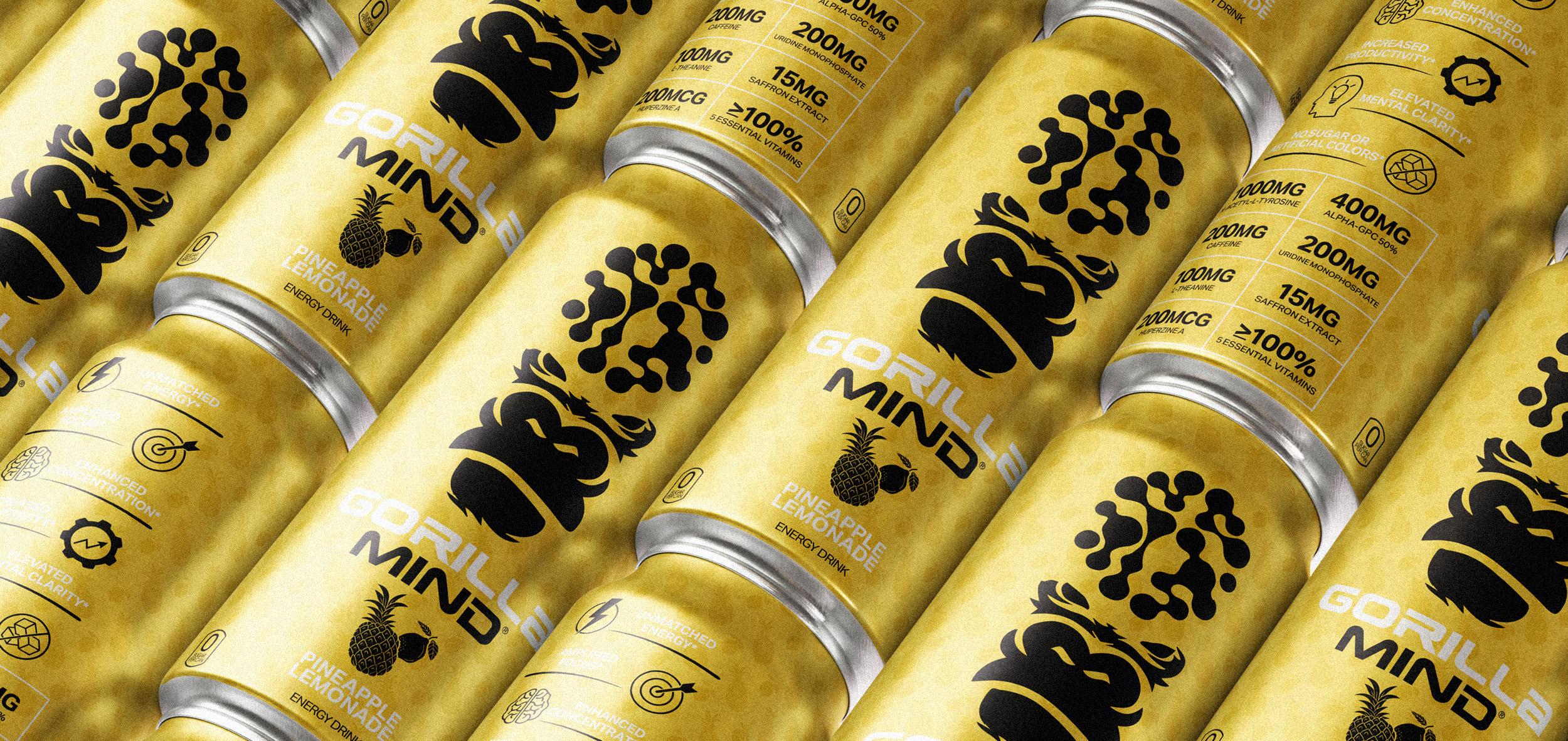 Nikon x Gorilla Mind energy drink cans